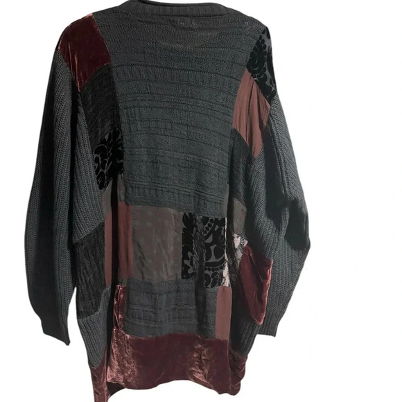 JACKIE LOVES JOHN | Boho Patchwork  sweater one‎ size black dark romantic - Picture 4 of 4